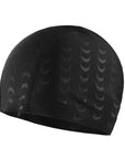 Women Men Spandex Swimming Cap Black Lightning
