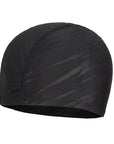 Women Men Spandex Swimming Cap Black Lightning