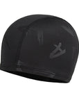 Women Men Spandex Swimming Cap Black Lightning
